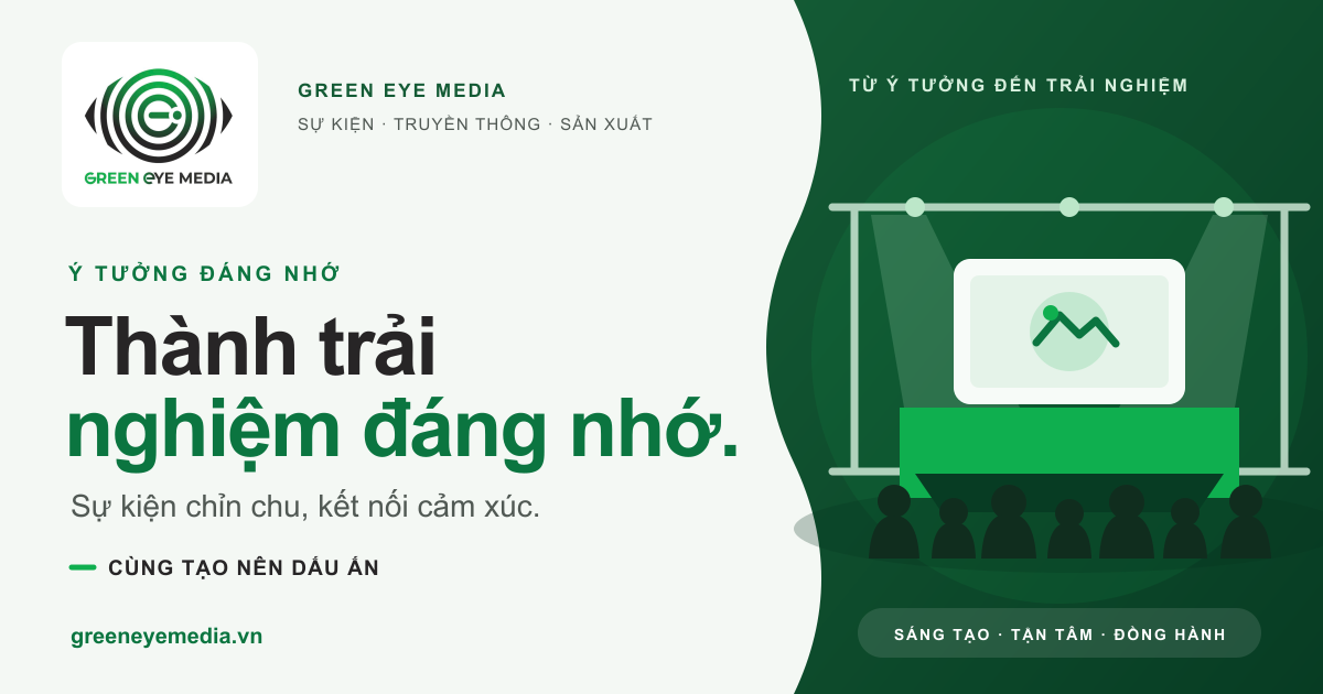Thiết kế mạng xã hội Green Eye Media với tông xanh